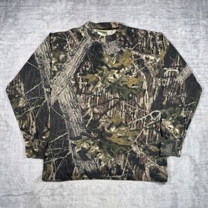 Mossy Oak Long Sleeve Shirt Mens Medium Vtg Real Tree Camo Outdoor Long Sleeve
